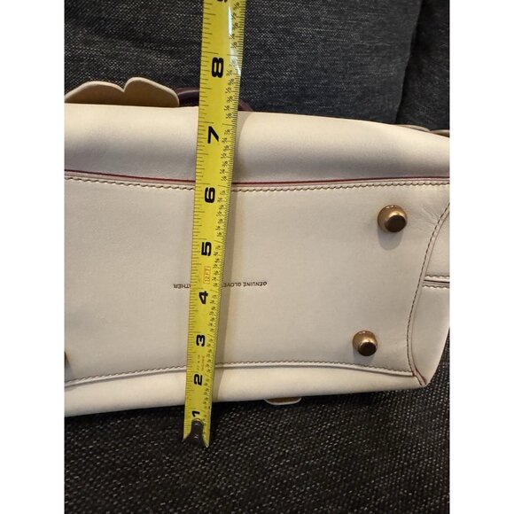 Coach Tea Rose Dakota Rouge Shoulder Bag Chalk Leather Flower Appliqué MINT - Picture 13 of 16